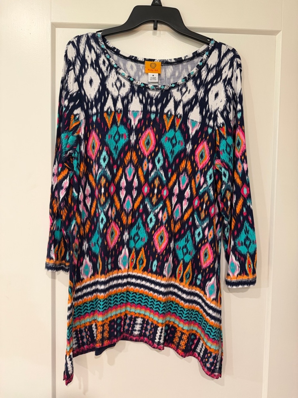 Ruby Rd. Multicolor Geometric Long Sleeve Tunic